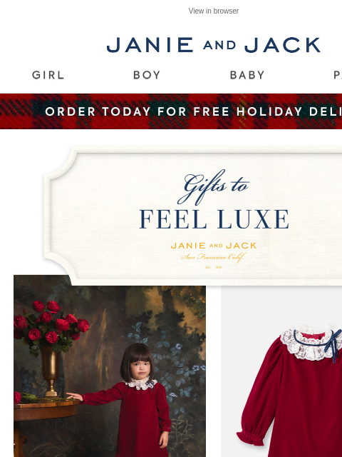 janieandjack newsletter: Shop the event: 20% off sitewide