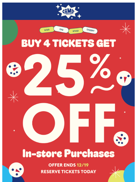 camp newsletter: Today’s The Day For Fun & Savings 🎁