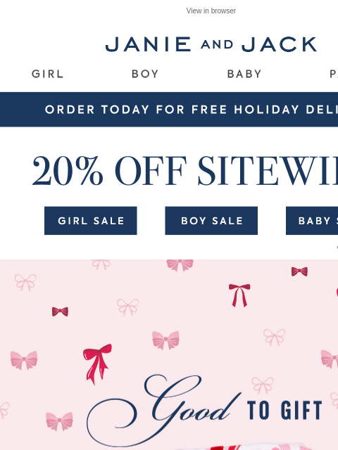 janieandjack newsletter: Get these holiday PJs just in time..