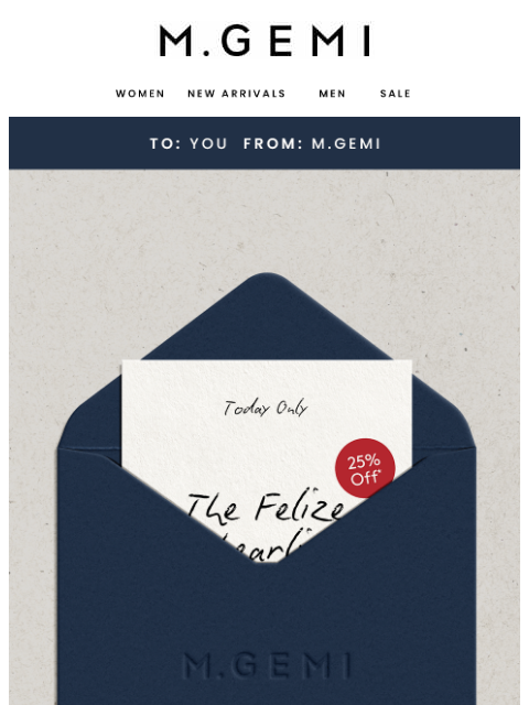 mgemi newsletter: Surprise! 25% Off The Felize Shearling