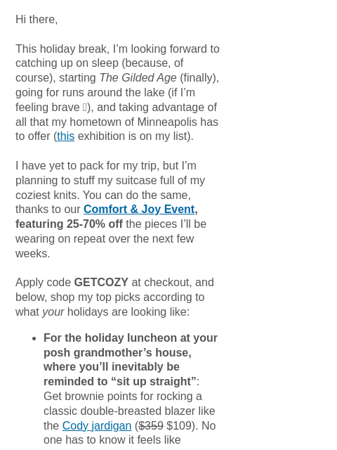 mmlafleur newsletter: 25-70% Off: Your holiday survival kit.