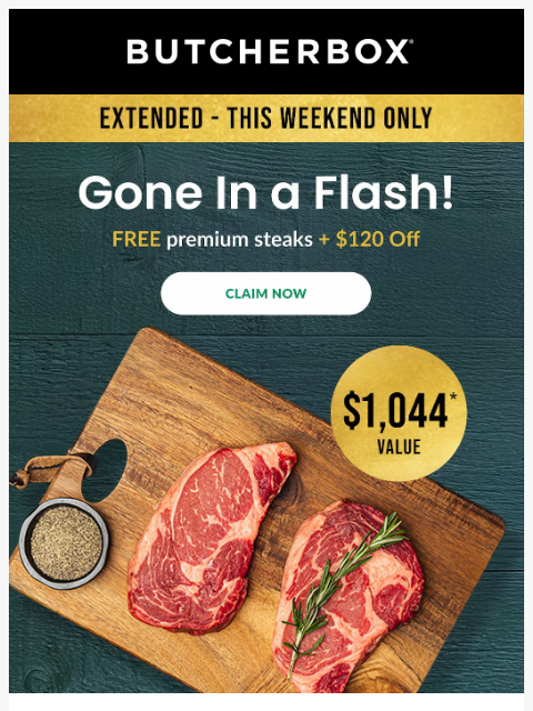 butcherbox newsletter: A wild FLASH SALE appeared 🥩