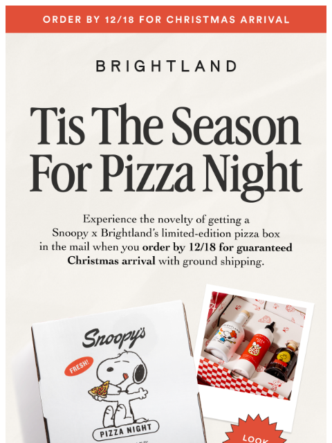 brightland newsletter: Gift Snoopy x Brightland for nostalgic Christmas v...