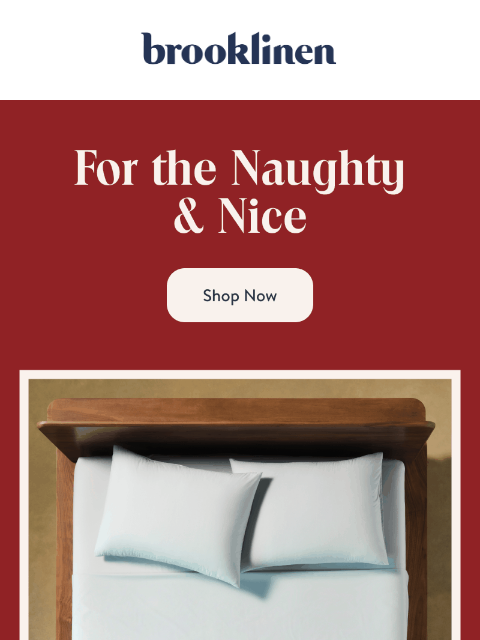 brooklinen newsletter: Gifts for the Naughty & Nice