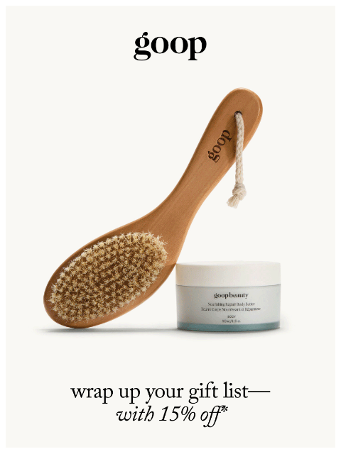 goop newsletter: wrap up your gift list