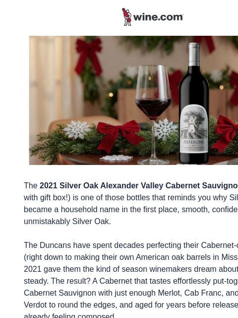 wine newsletter: Silver Oak Fans, This One’s for You