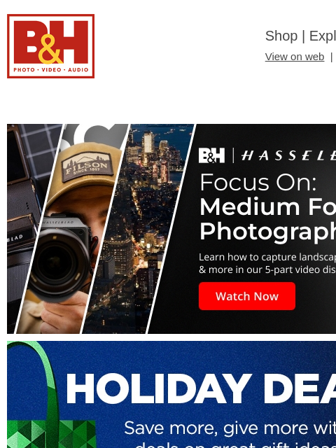 bhphotovideo newsletter: Find the Perfect Photo Gift: Gear Guides, Lighting...