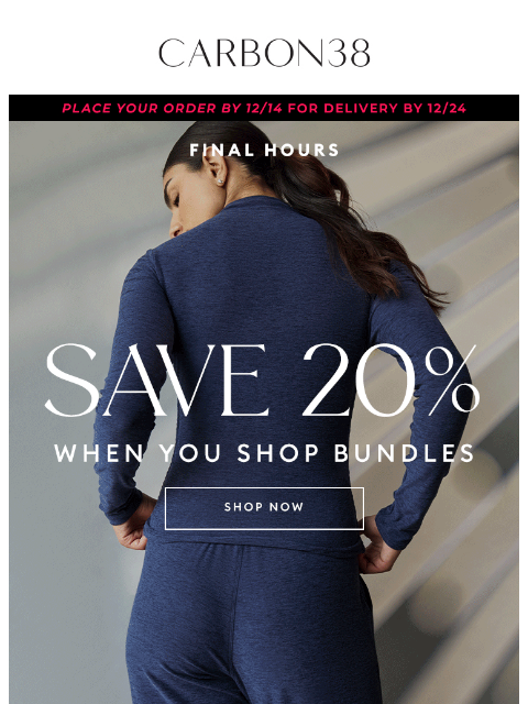 carbon38 newsletter: Save 20% on Bundles 🛍️
