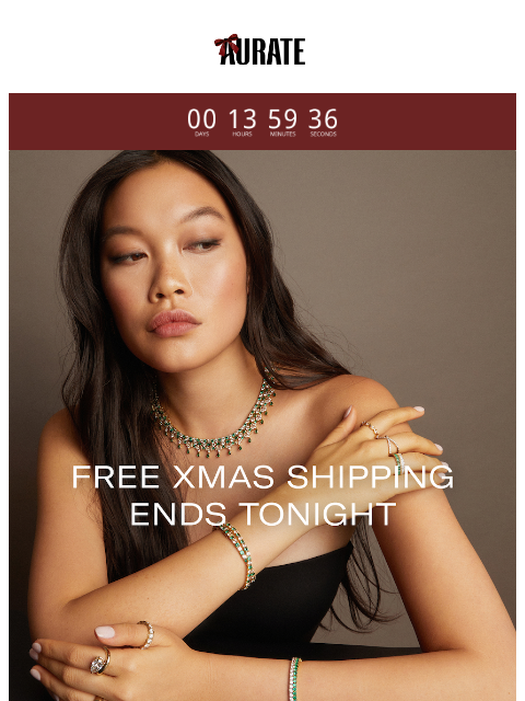 auratenewyork newsletter: ENDS TONIGHT! FREE XMAS SHIPPING