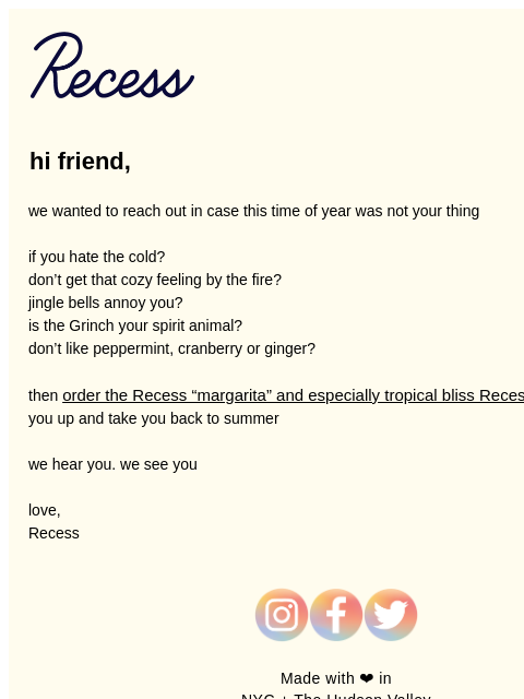 takearecess newsletter: for the summer lovers