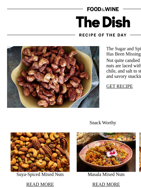 foodandwine newsletter: Sugar and Spice Nuts
