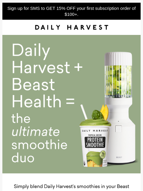 daily-harvest newsletter: Your perfect smoothie duo is here