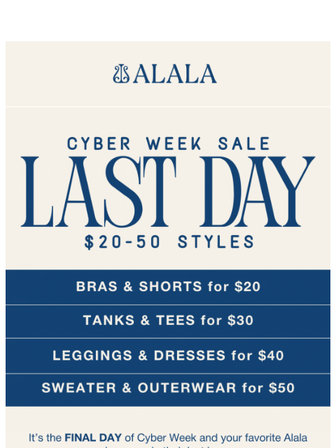 alalastyle newsletter: 💥 $20-50 Styles: Last Day!!