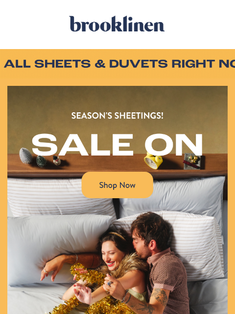 brooklinen newsletter: Up to 40% Off the Best in Bed