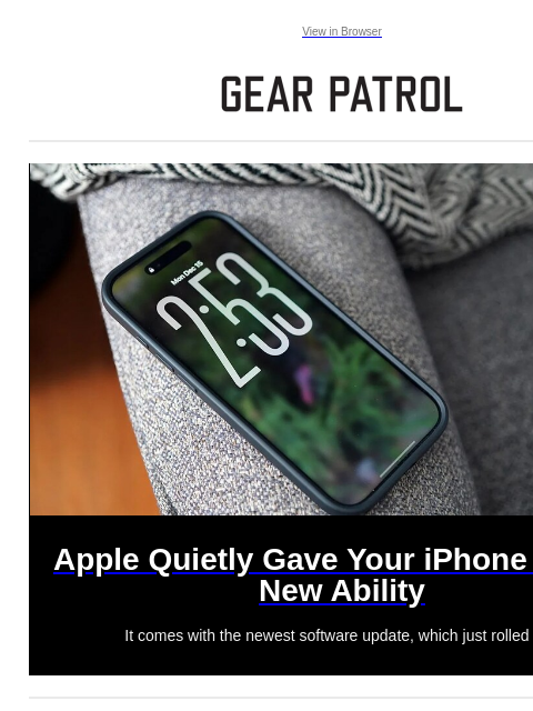 gearpatrol newsletter: Your iPhone Just Got a Cool New Ability