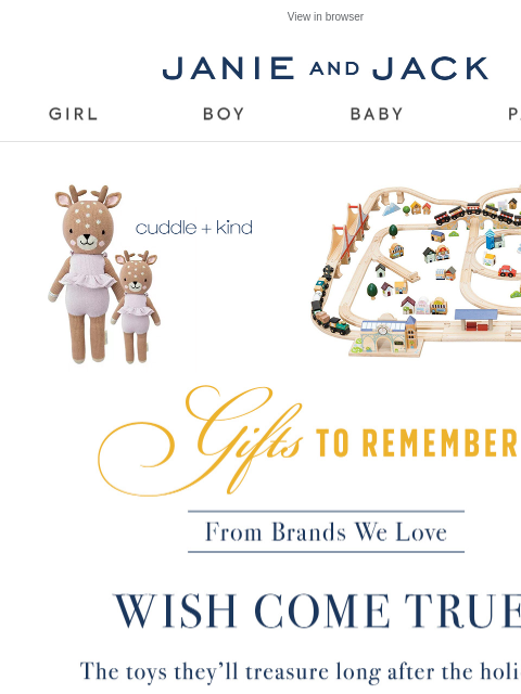 janieandjack newsletter: Gift them the perfect toys...