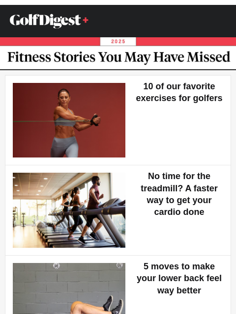 golfdigest newsletter: Is fitness important to your game?