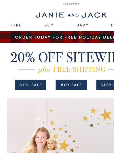 janieandjack newsletter: To give & get: 20% off our American Girl collectio...