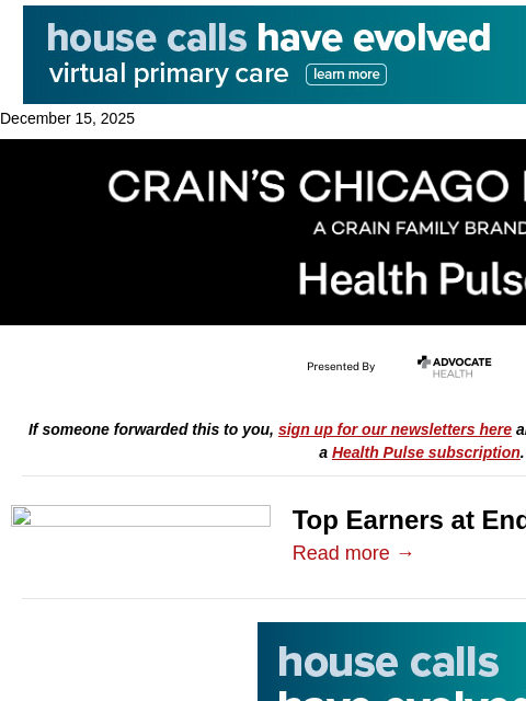 crainalerts newsletter: Top salaries at Endeavor
