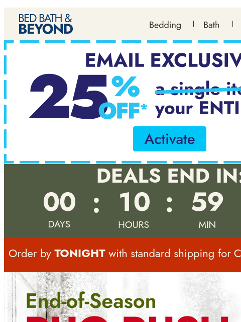 bedbathandbeyond newsletter: Ends tonight: Rugs up to 60% off ⏰