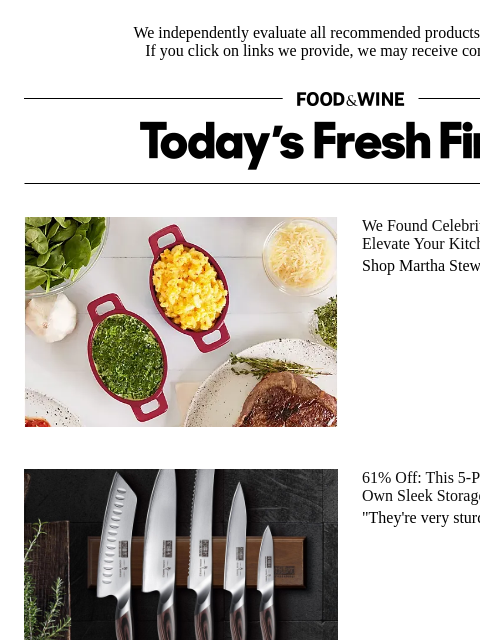 foodandwine newsletter: Score 61% Off This 'Razor-Sharp' Knife Set With Ma...