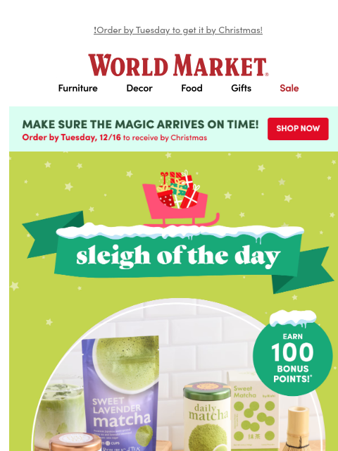 emailworldmarket newsletter: Top-Trending Gift: Matcha ✨🍵 ✨