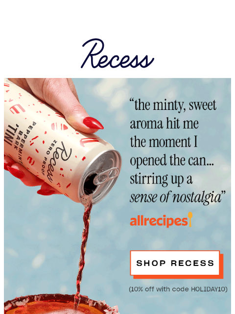 takearecess newsletter: peppermint bark ’tini will take you there