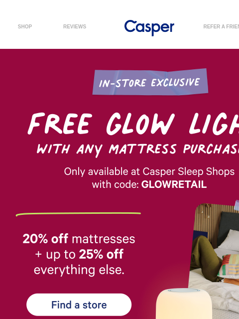 casper newsletter: Need gifts now? Shop in-store.