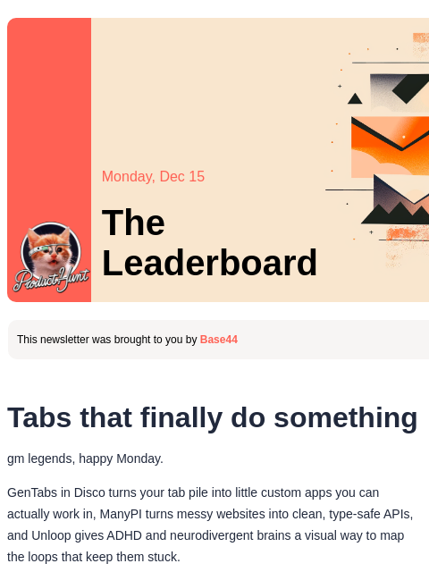 producthunt newsletter: 😸 Turn tabs into apps
