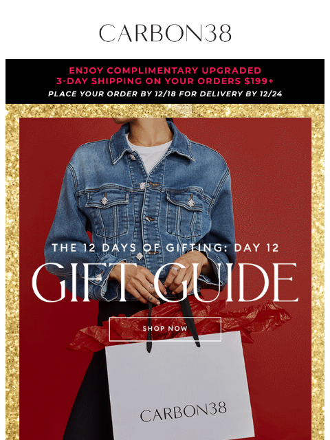 carbon38 newsletter: Gift Guide Inside: Start Shopping ✨