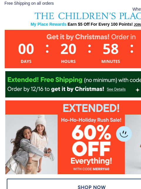 childrensplace newsletter: NEW! Bright Winter Activewear up to 60% OFF🌟