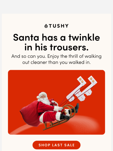 hellotushy newsletter: Imagine if Santa wiped... 🎅