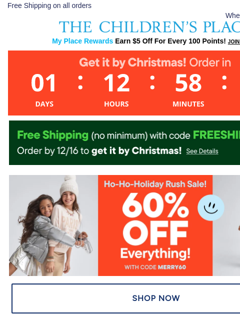 childrensplace newsletter: 60% Off Entire Site Deal is Going, Going... ALMOST...