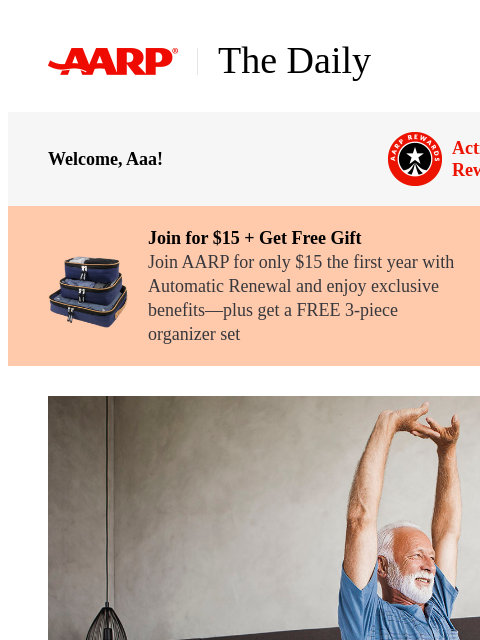 aarp newsletter: The Daily — 8 Surprising Tricks for a Better Night...