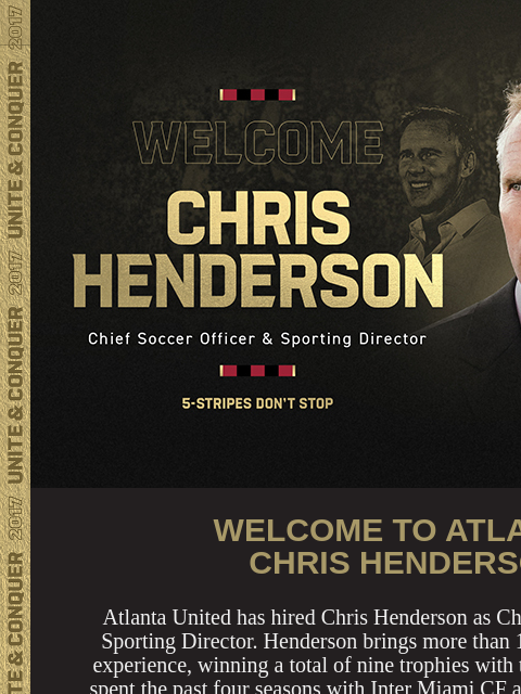 Henderson brings more than 17 years of MLS experience to club ﻿͏ ﻿͏ ﻿͏ ﻿͏ ﻿͏ ﻿͏ ﻿͏ ﻿͏ ﻿͏ ﻿͏ ﻿͏ ﻿͏ ﻿͏ ﻿͏ ﻿͏ ﻿͏ Welcome Chris Henderson WELCOME TO ATLANTA, CHRIS HENDERSON Atlanta United has hired Chris