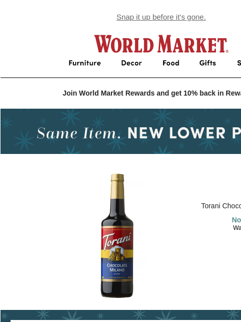 emailworldmarket newsletter: PRICE DROP on an item you like + 2x points!