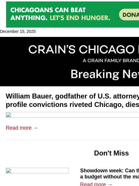crainalerts newsletter: William Bauer, godfather of Chicago's U.S. attorne...