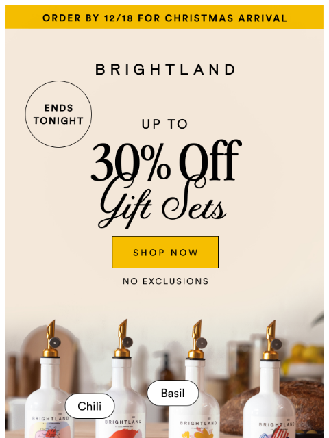 brightland newsletter: ENDS TODAY: 30% OFF GIFT SETS