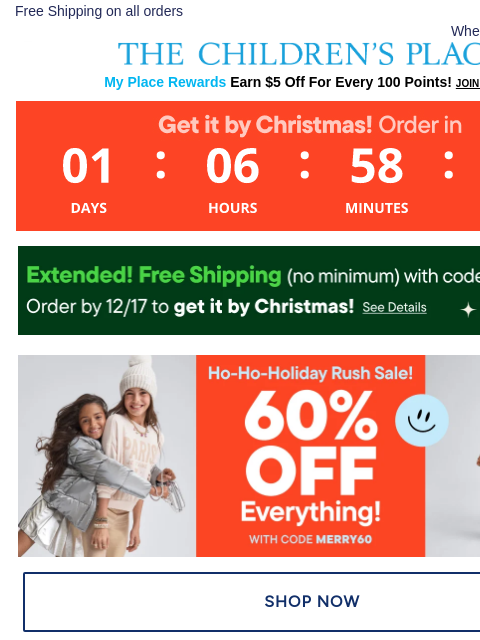 childrensplace newsletter: Don’t Miss the *Coziest* Gift Ever: Sherpa up to 6...