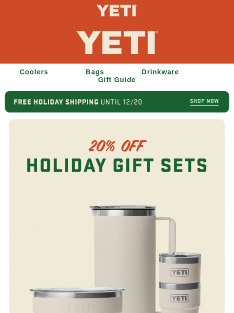 yeti newsletter: 20% Off Gift Sets