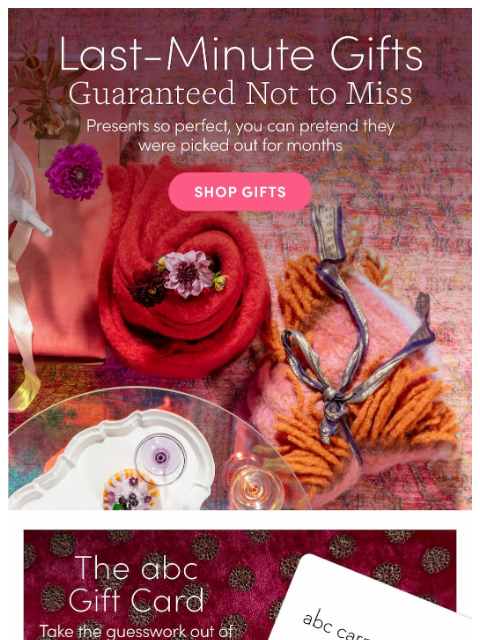 abchome newsletter: Last Call for Holiday Delivery!