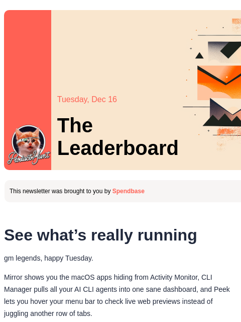 producthunt newsletter: 😸 Kill the stealth apps