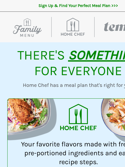 homechef newsletter: Here’s a personalized meal plan just for you