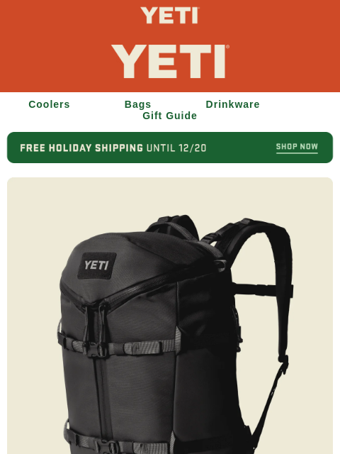 yeti newsletter: Holiday Shipping Is Free