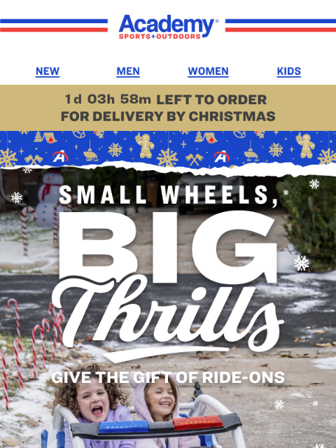 academy newsletter: Kids' Ride-Ons | Zoom into Christmas Cheer