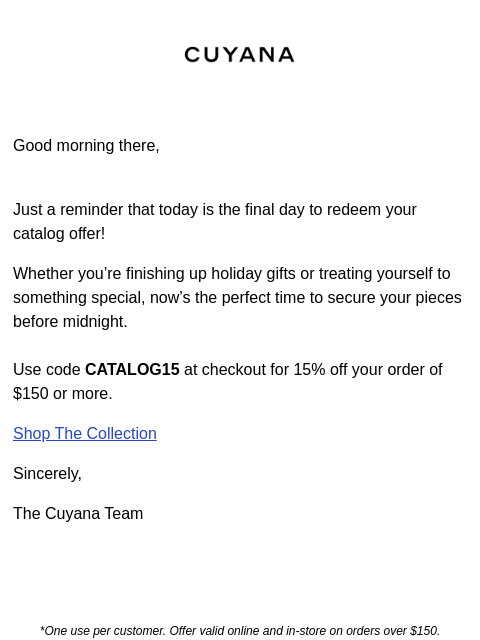 cuyana newsletter: Final Day to Save