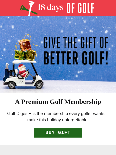 golfdigest newsletter: Not quite a Christmas tree, but...