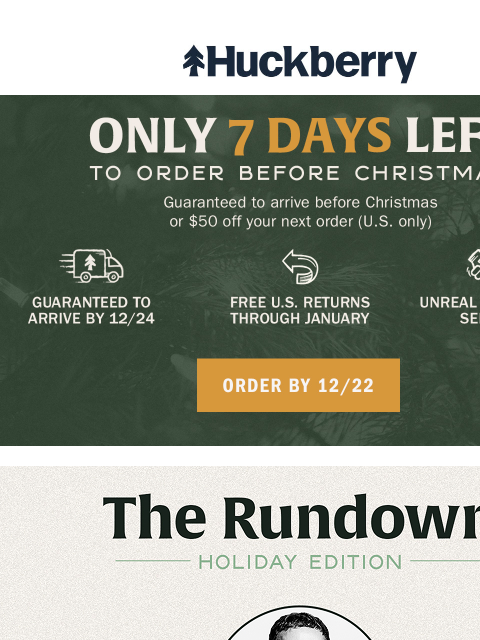 huckberry newsletter: Our Co-Founder’s Holiday Rundown