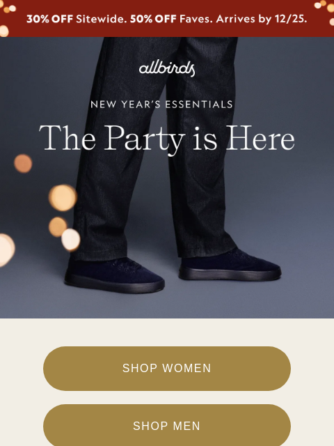 allbirds newsletter: Ring In The New Year In Comfort 🥂