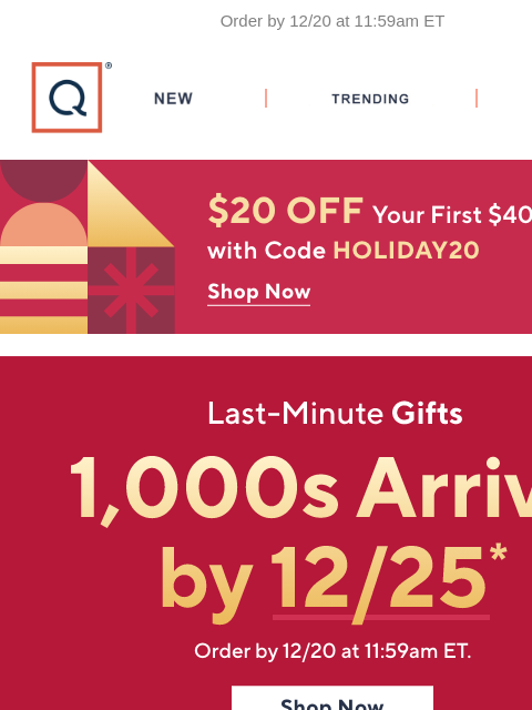 qvcemail newsletter: 1,000s of Gifts Still Arrive in Time